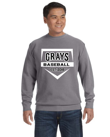 Comfort Colors Ring Spun Crewneck Sweatshirt - Graphite Home Plate