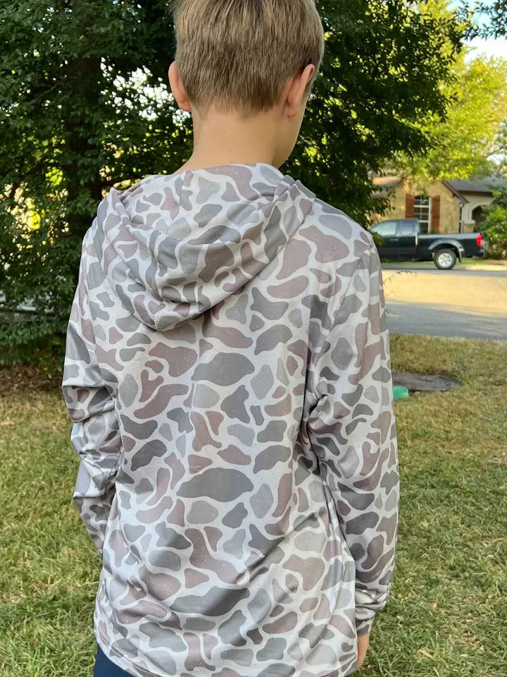 BURLEBO  Performance Hoodie - Classic Deer Camo - Youth