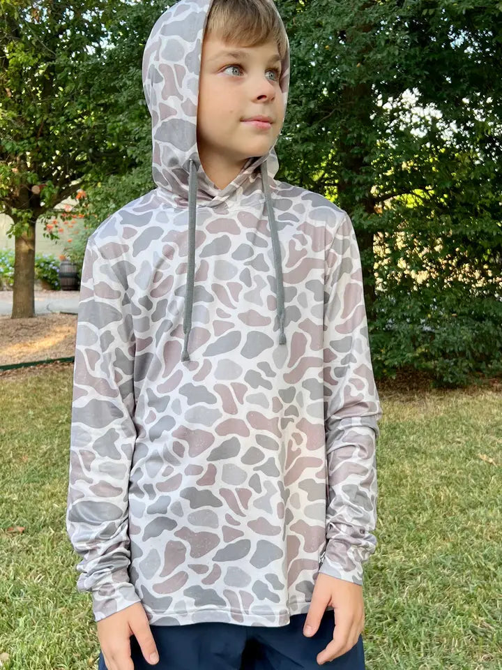 BURLEBO  Performance Hoodie - Classic Deer Camo - Youth