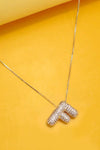 JOSSLYN by Wall to Wall - INITIAL PAVE RHINESTONE BUBBLE BALLOON NECKLACE