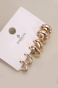 JOSSLYN by Wall to Wall - BUBBLE HOOP HUGGIE TRIO EARRINGS