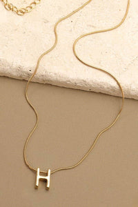 JOSSLYN by Wall to Wall - DELICATE SNAKE CHAIN INITIAL PENDANT NECKLACE