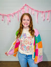 Multi Color Checker Open Knit Cardigan