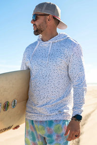 BURLEBO White Speckled Performance Hoodie