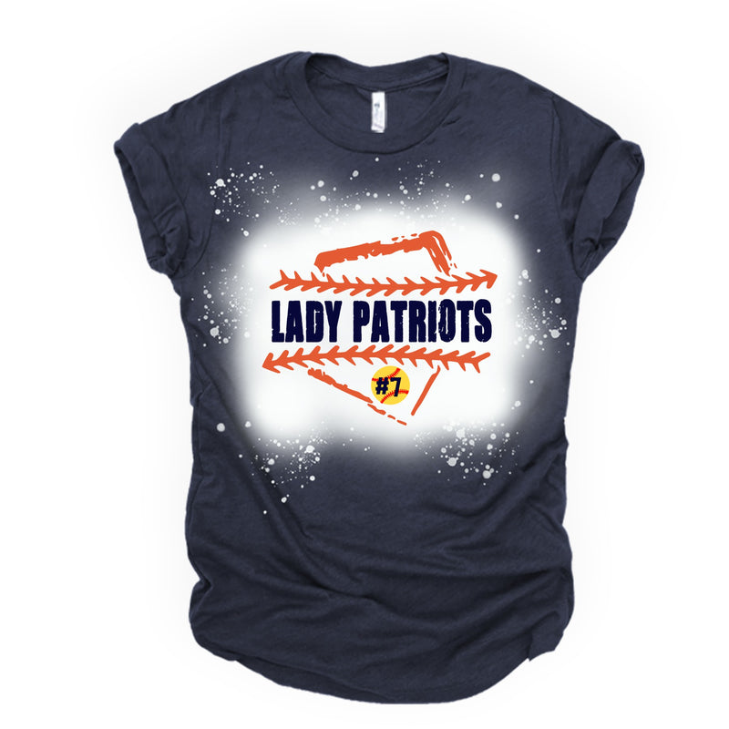 Lady Patriots Home Plate Bleached Monogram Shirt