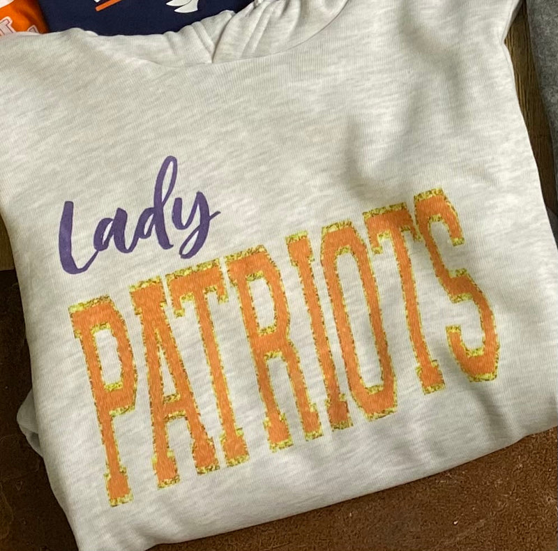 Lady Patriots Faux Chenille Letters Hoodie