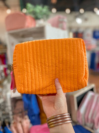 Shiraleah Orange Ezra Cosmetic Pouch - Large